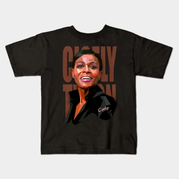 Cicely tyson pop art portrait Kids T-Shirt by BAJAJU